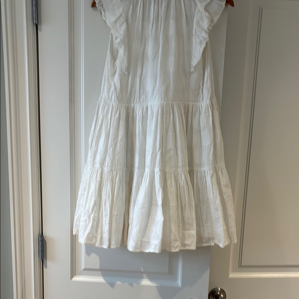 Greylin White Buttoned Ruffled Mini Sundress - Picture 5 of 7